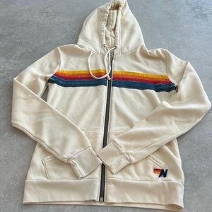 Aviator Nation Striped zip-up hoodie